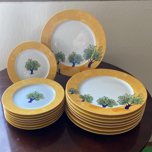 GUY DEGRENNE Ouliveiro Pattern Dinner Plate & Salad Plate - Picture 14 of 15